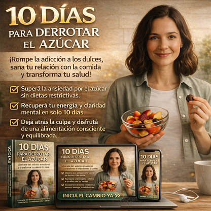 “10 Días Para Romper Con El Azúcar”- Reprograma tus hábitos. Saná tu relación con la comida. Libérate sin dietas, culpa ni castigos.